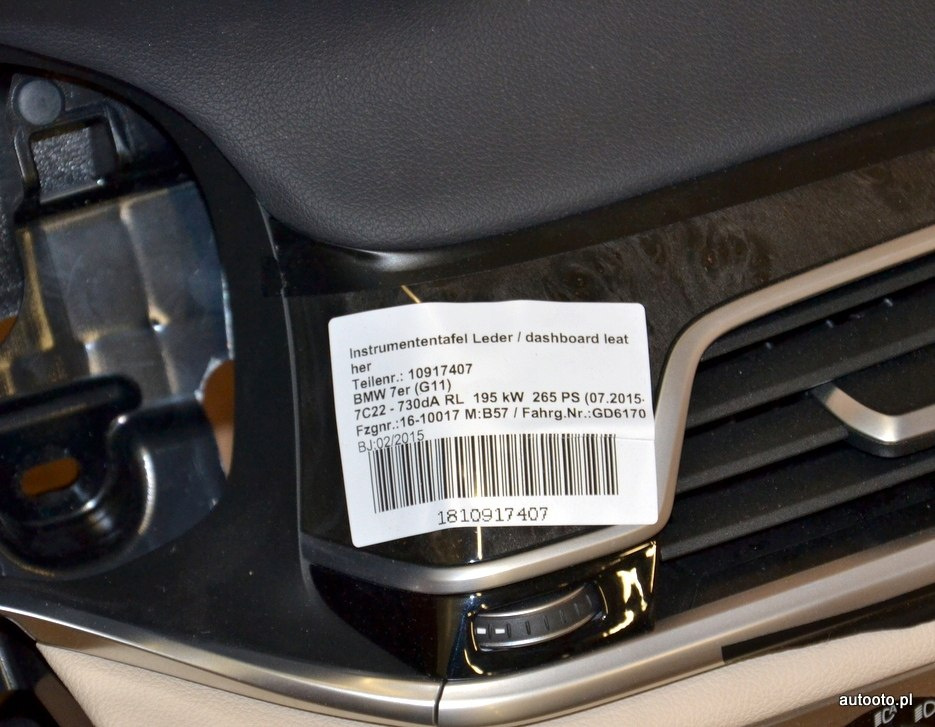 BMW 7 G11 G12 deska konsola kokpit wersja ang BMW 7 G11 G12 deska konsola kokpit wersja ang