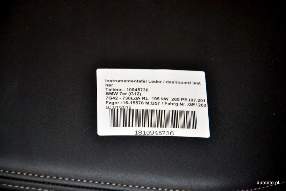 BMW G11 G12 deska konsola kokpit skóra wersja ang BMW G11 G12 deska konsola kokpit skóra wersja ang