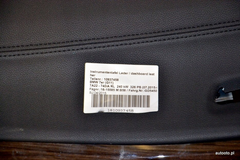 BMW G11 G12 deska konsola kokpit wersja angielska BMW G11 G12 deska konsola kokpit wersja angielska