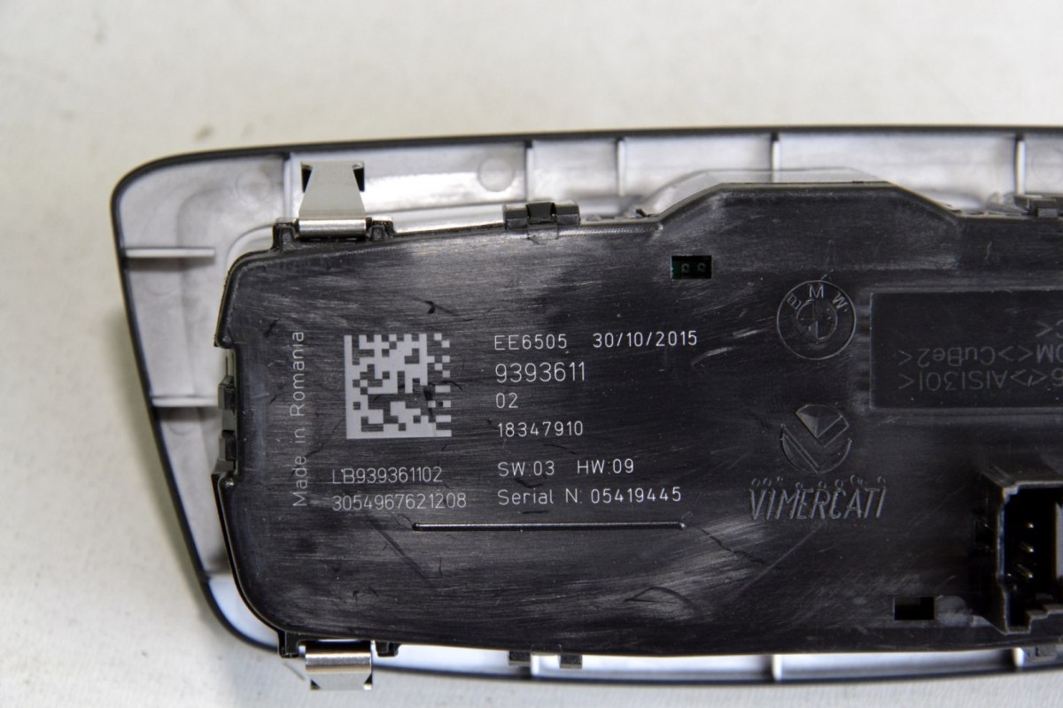 BMW F20 F21 LCI F48 panel włącznik świateł 9393611 BMW F20 F21 LCI F48 panel włącznik świateł 9393611