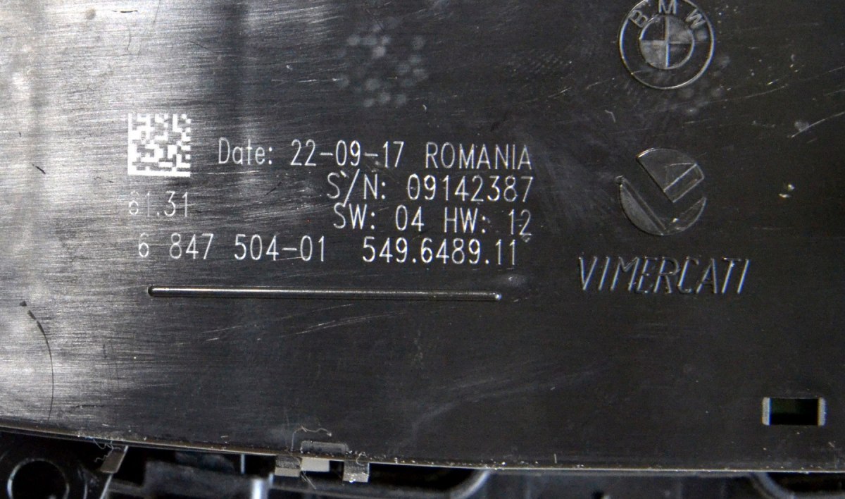 BMW F30 F82 F36 F82 panel włącznik świateł 6847504 BMW F30 F82 F36 F82 panel włącznik świateł 6847504
