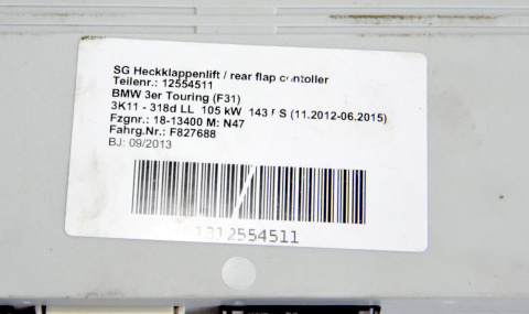 BMW F46 F31 F15 F36 control unit tailgate function module 7384722 BMW F46 F31 F15 F36 control unit tailgate function module 7384722