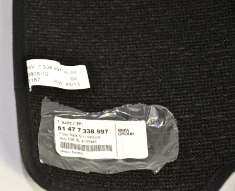 MINI F56 RL dywaniki podłogowe welurowe 7338997 MINI F56 RL dywaniki podłogowe welurowe 7338997