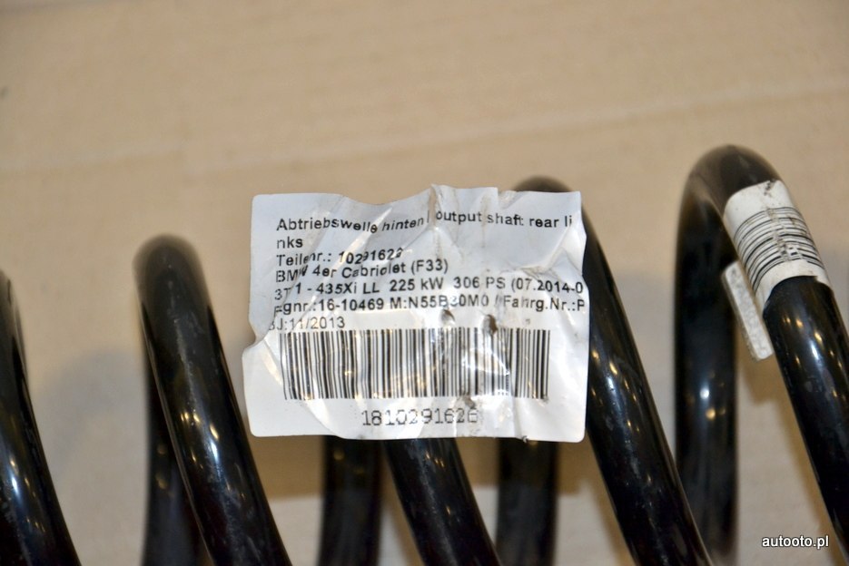 BMW 4 F33 sprężyny sprężyna tylna tył BMW 4 F33 sprężyny sprężyna tylna tył