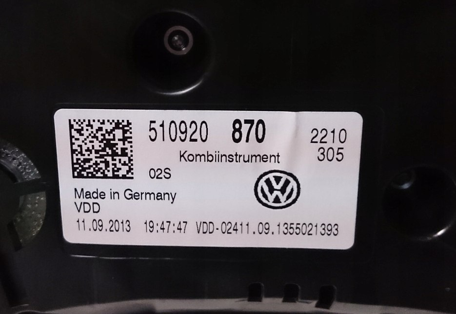 VW Golf VII licznik zegary nr części 5G0920860